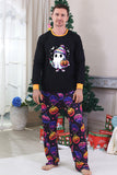 Pijamas de Halloween Familiares de Manga Larga Estampados en Negro
