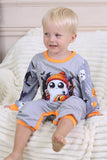 Pijamas de Halloween familiares de manga larga estampados grises
