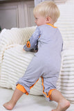 Pijamas de Halloween familiares de manga larga estampados grises
