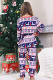Pijamas de Navidad familiares con estampado rojo de invierno