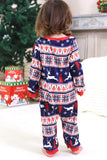 Pijamas de Navidad familiares con estampado rojo de invierno