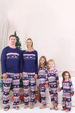 Pijamas de Navidad familiares con estampado rojo de invierno