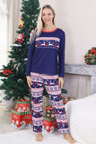 Pijamas de Navidad familiares con estampado rojo de invierno