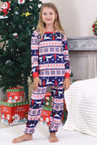 Pijamas de Navidad familiares con estampado rojo de invierno