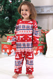 Pijamas de Navidad familiares con estampado rojo de invierno