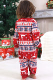 Pijamas de Navidad familiares con estampado rojo de invierno