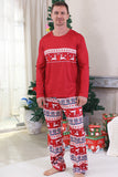 Pijamas de Navidad familiares con estampado rojo de invierno