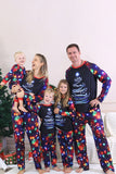 Conjuntos de pijamas de Navidad a juego con estampado de árbol de luces navales