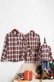 Camisetas de Navidad a juego para la familia de manga larga a cuadros rojos