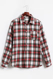 Camisetas de Navidad a juego para la familia de manga larga a cuadros rojos