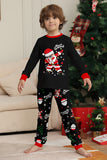 Conjuntos de pijamas a juego con estampado de Santa Claus en negro