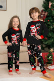 Conjuntos de pijamas a juego con estampado de Santa Claus en negro