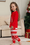 Pijamas de Navidad a juego de manga larga con árbol estampado rojo