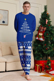 Pijamas de Navidad a juego de manga larga con árbol estampado rojo