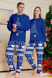 Pijamas de Navidad a juego de manga larga con árbol estampado rojo