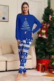 Pijamas de Navidad a juego de manga larga con árbol estampado rojo