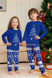Pijamas de Navidad a juego de manga larga con árbol estampado rojo