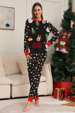 Conjunto de pijamas a juego para familias con estampado rojo acogedor de Navidad
