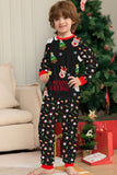 Conjunto de pijamas a juego para familias con estampado rojo acogedor de Navidad