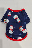 Pijamas de Navidad a juego con estampado de muñeco de nieve gris azul