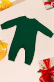 Pijamas de Navidad a juego de manga larga con estampado de árbol verde azul