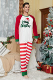 Conjunto de pijamas de Navidad de manga larga a juego con rayas rojas y blancas