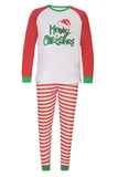 Conjunto de pijamas de Navidad de manga larga a juego con rayas rojas y blancas
