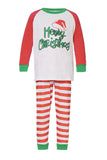Conjunto de pijamas de Navidad de manga larga a juego con rayas rojas y blancas