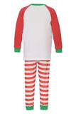 Conjunto de pijamas de Navidad de manga larga a juego con rayas rojas y blancas