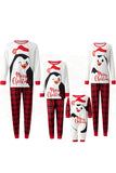 Conjunto de pijamas a juego de Navidad de manga larga a cuadros rojos estampados