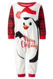 Conjunto de pijamas a juego de Navidad de manga larga a cuadros rojos estampados