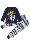 Pijamas a juego con estampado de reno azul marino para la familia
