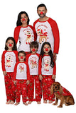 Pijamas familiares de manga larga de Navidad de manga larga estampados con animales rojos