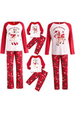 Pijamas familiares de manga larga de Navidad de manga larga estampados con animales rojos