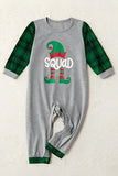 Conjunto de pijamas a juego para la familia con estampado a cuadros gris verde