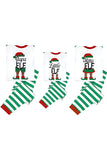 Conjunto de pijamas a juego con estampado de rayas verdes para la familia