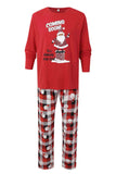 Conjunto de pijamas a juego con estampado de muñeco de nieve a cuadros rojos para Navidad