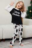 Conjunto de pijama familiar a juego de Navidad negro de manga larga