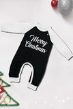 Conjunto de pijama familiar a juego de Navidad negro de manga larga