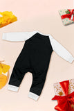 Conjunto de pijama familiar a juego de Navidad negro de manga larga