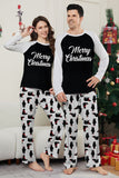 Conjunto de pijama familiar a juego de Navidad negro de manga larga