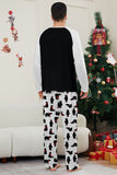 Conjunto de pijama familiar a juego de Navidad negro de manga larga
