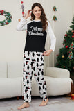 Conjunto de pijama familiar a juego de Navidad negro de manga larga