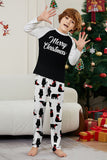 Conjunto de pijama familiar a juego de Navidad negro de manga larga