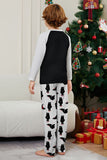Conjunto de pijama familiar a juego de Navidad negro de manga larga