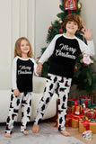 Conjunto de pijama familiar a juego de Navidad negro de manga larga