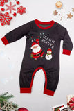 Pijama familiar a juego gris oscuro con estampado navideño