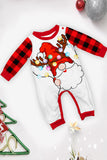Conjunto de pijama familiar a juego para Navidad con estampado negro y rojo de manga larga