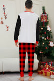 Conjunto de pijama familiar a juego para Navidad con estampado negro y rojo de manga larga