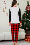 Conjunto de pijama familiar a juego para Navidad con estampado negro y rojo de manga larga